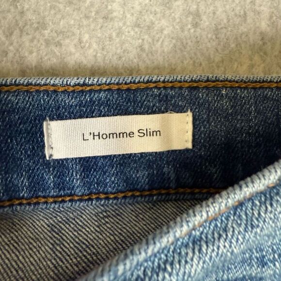 Frame Mens Size 34 L' Homme Slim Denim Jeans Medium Wash Pockets Stretch - Picture 3 of 10